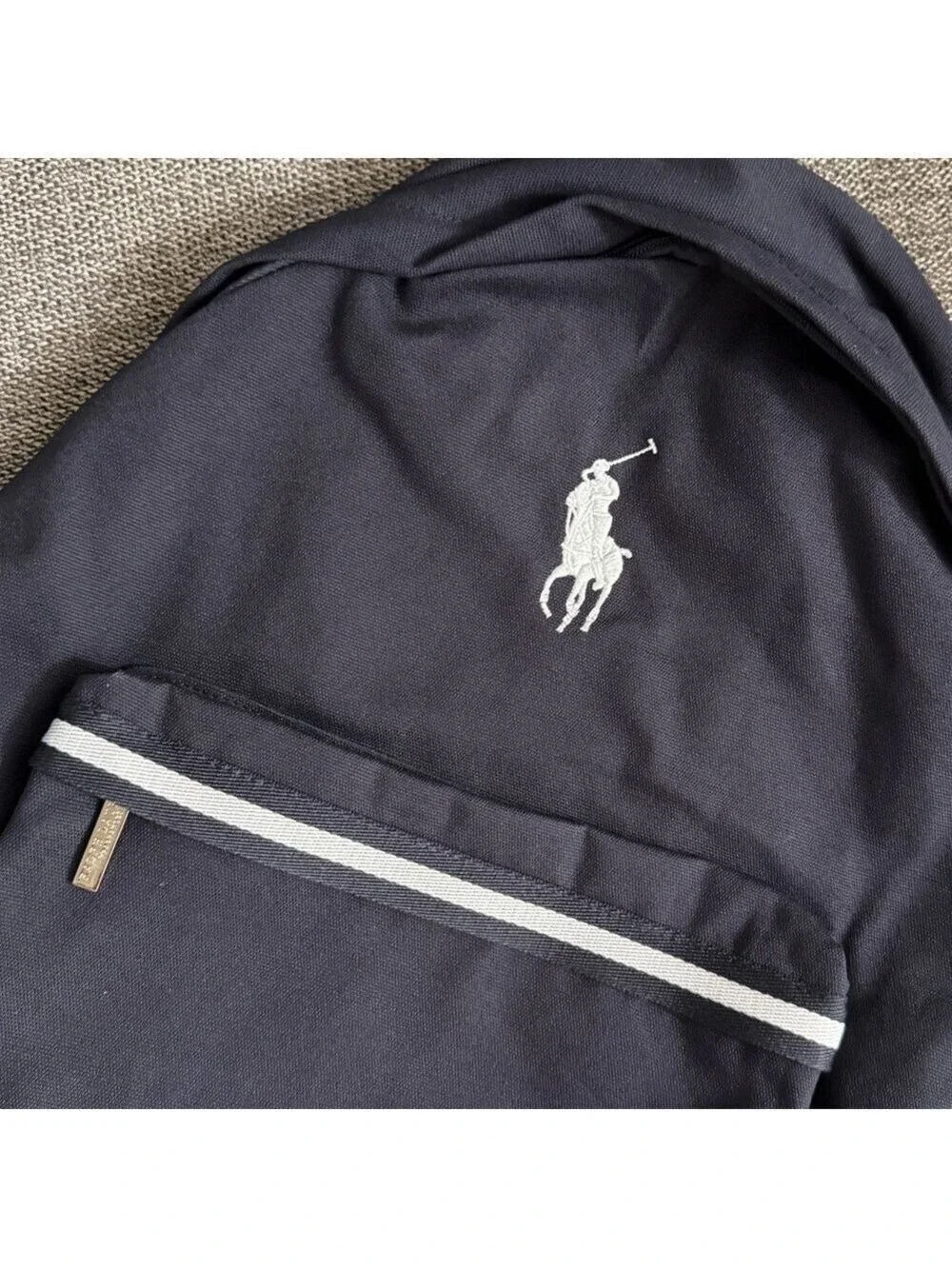 Polo Ralph Lauren Navy Canvas Backpack Authentic New
